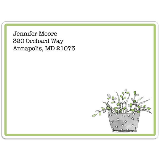 Large Potted Succulent Mailing Labels